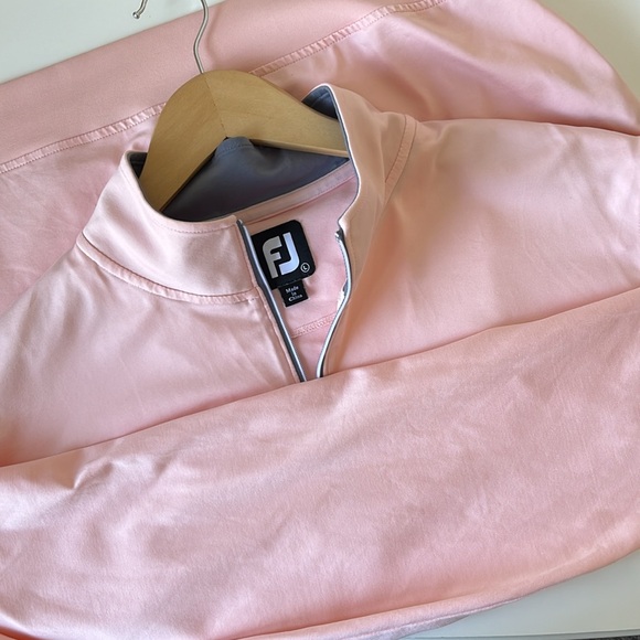 Men’s FootJoy Half Zip Golf Pullover Light Pink Size Large - Picture 4 of 6